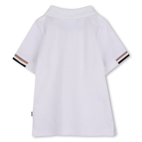 BOSS white short sleeve polo shirt Mini Me J53484