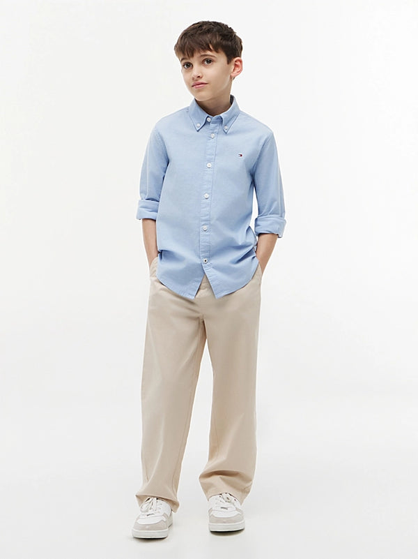 Tommy Hilfiger Blue Stretch Cotton Poplin Shirt