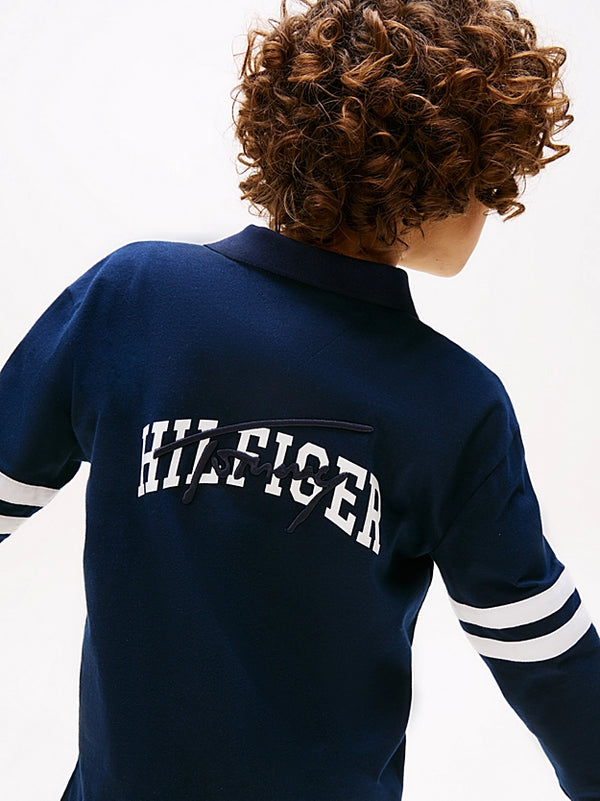 Mixed graphic long sleeve Tommy Hilfiger polo shirt
