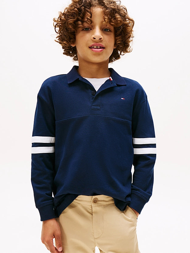 Mixed graphic long sleeve Tommy Hilfiger polo shirt