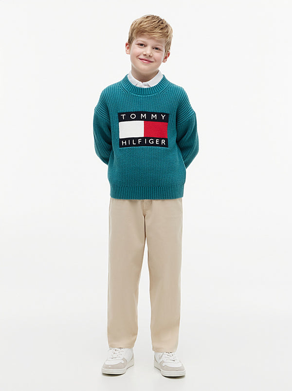 Tommy Hilfiger herringbone barrel pants