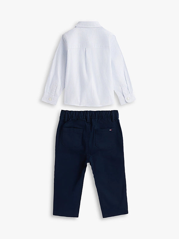 Tommy Hilfiger Essential stripe shirt and chinos gift box set