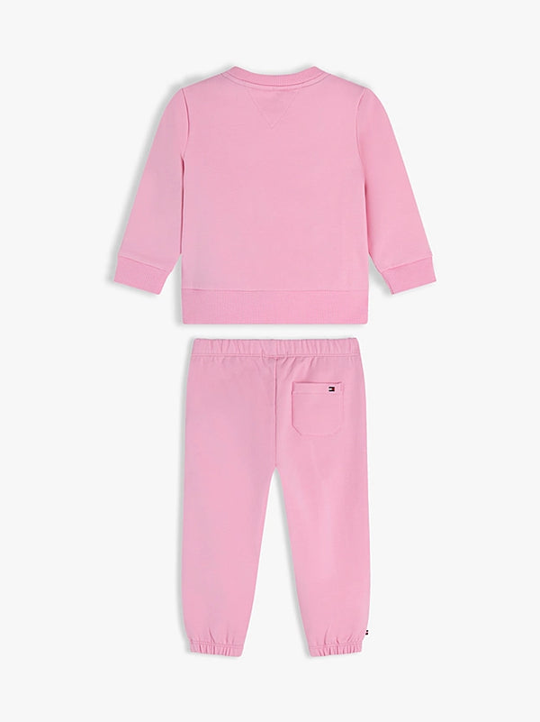 Tommy Hilfiger classic pink rope logo sweatshirt and jogger set