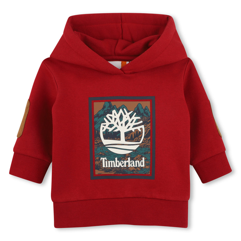 Timberland boys red logo hoodie T61035