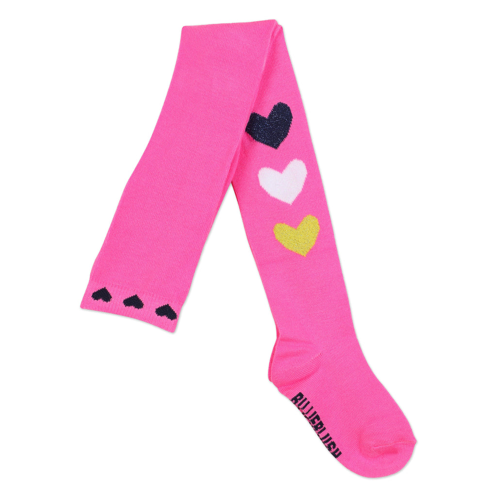 Pink Billieblush Fancy Tights with hearts U21515