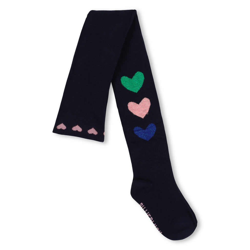 Navy Billieblush Fancy Tights with hearts U21515