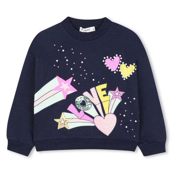 Girls Billieblush navy sweatshirt U21603