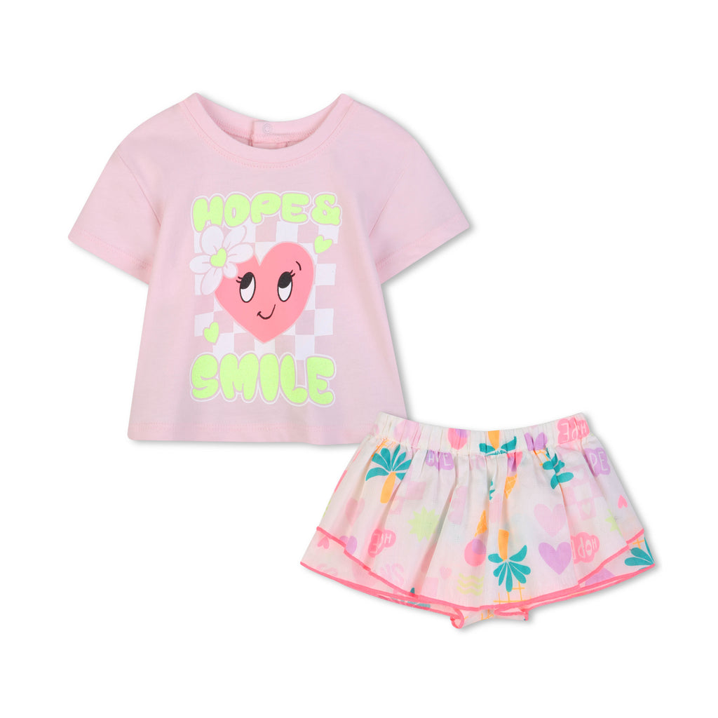 Billieblush baby t-shirt and shorts set U21780