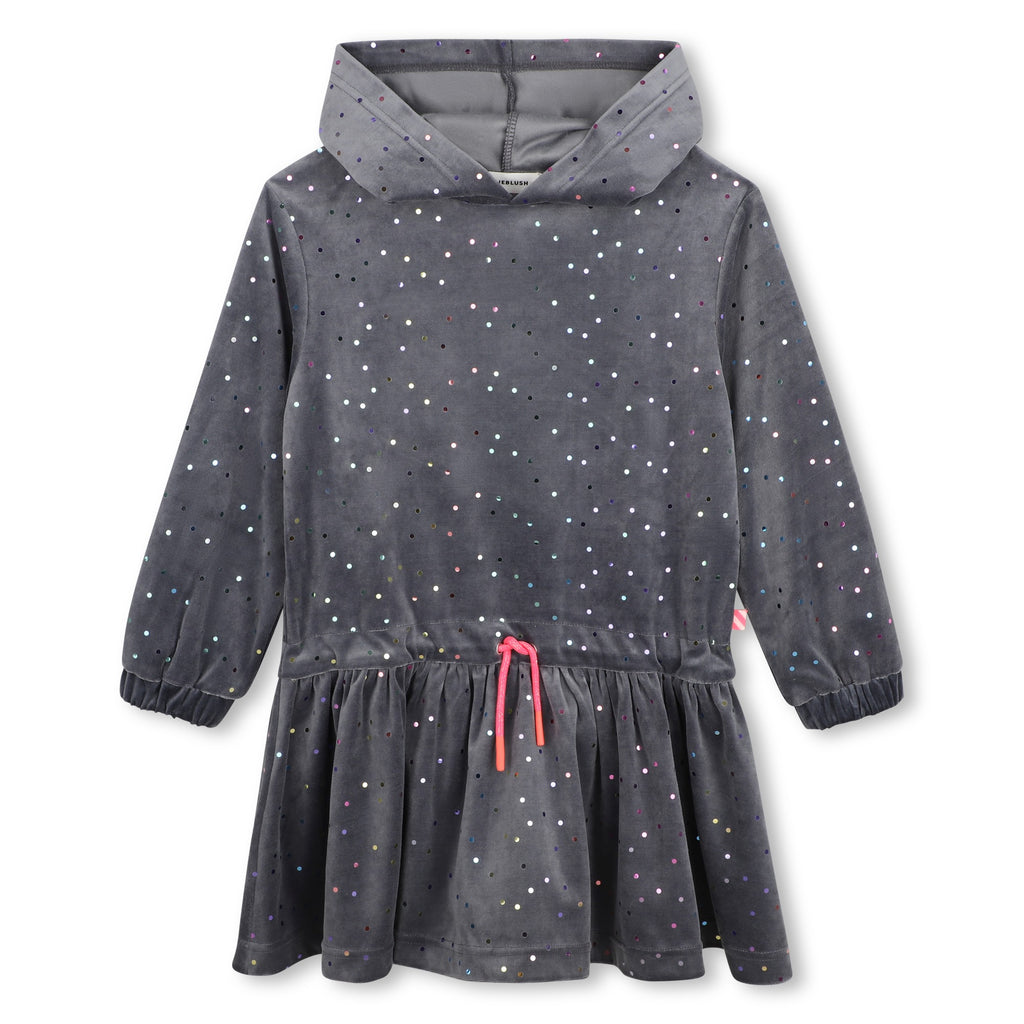 Billieblush Velour girls grey dress U22346