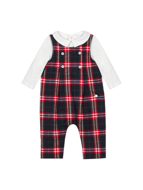 Patachou baby boy tartan romper
