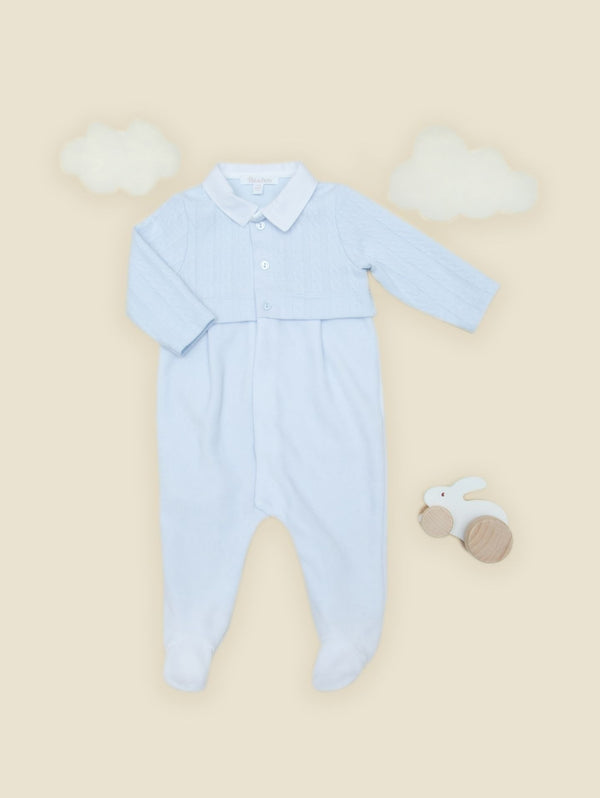 Patachou baby boy light blue babygrow