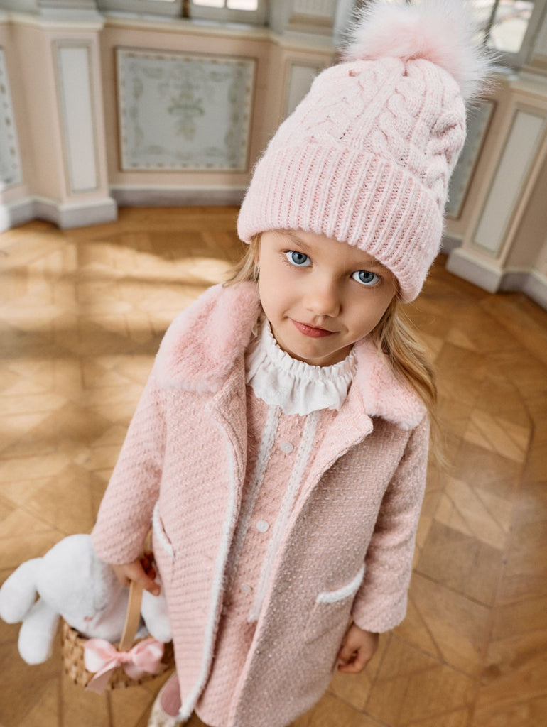 Patachou pale pink tweed coat