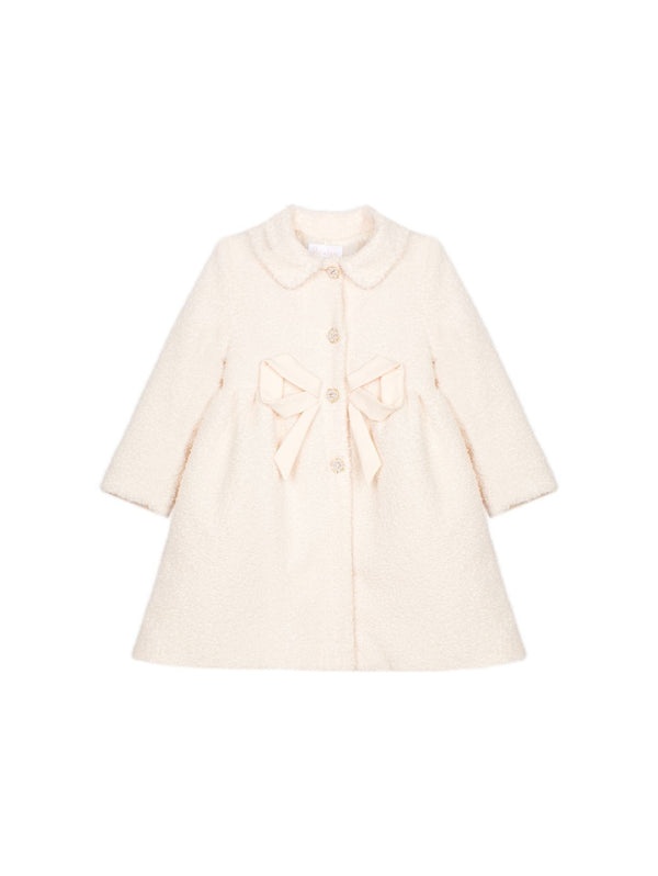 Patachou elegant bouclet coat with bow