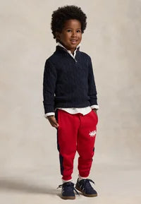 Ralph Lauren cable knit cotton quarter zip sweater