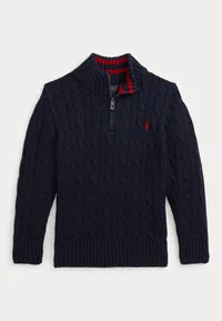 Ralph Lauren Boys cable knit cotton quarter zip sweater 8-16years