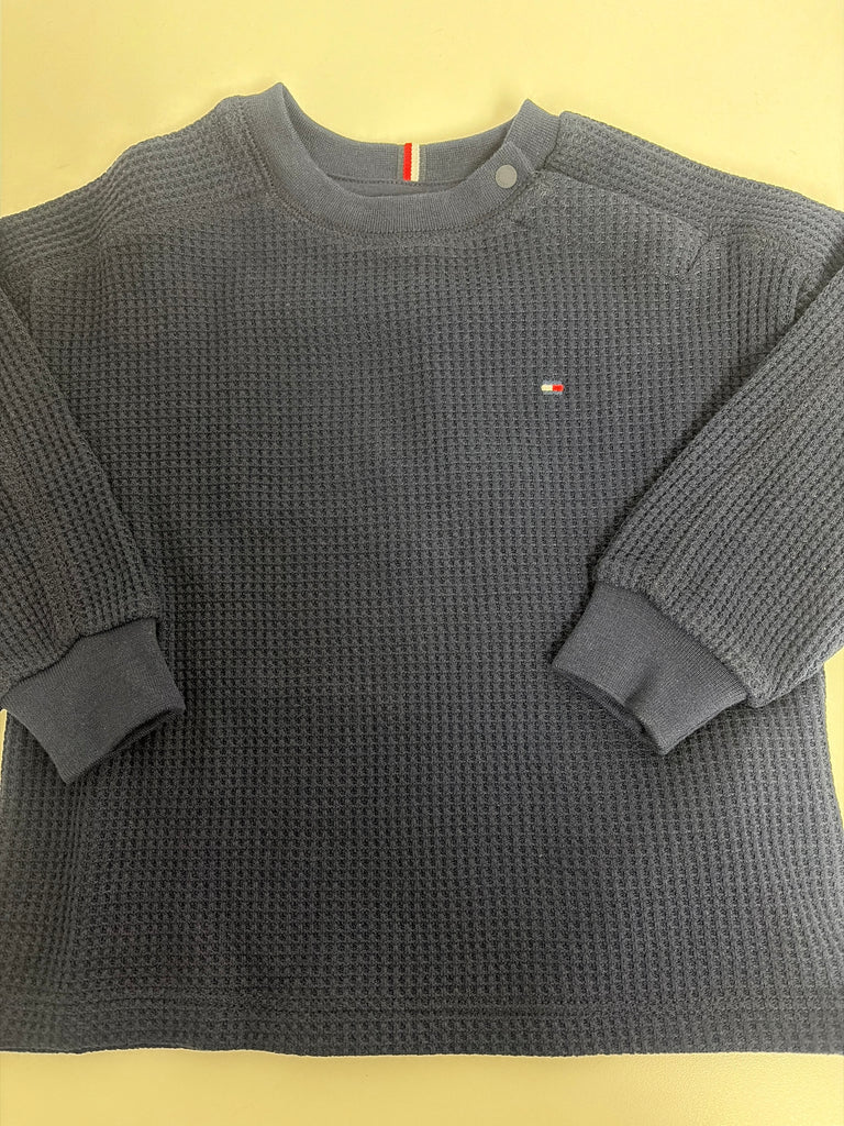 Tommy Hilfiger Essential Navy Waffle long sleeve top