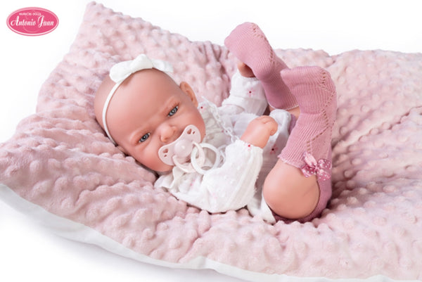 Antonio Juan doll 42 cm - Newborn Lea with cushion 50157