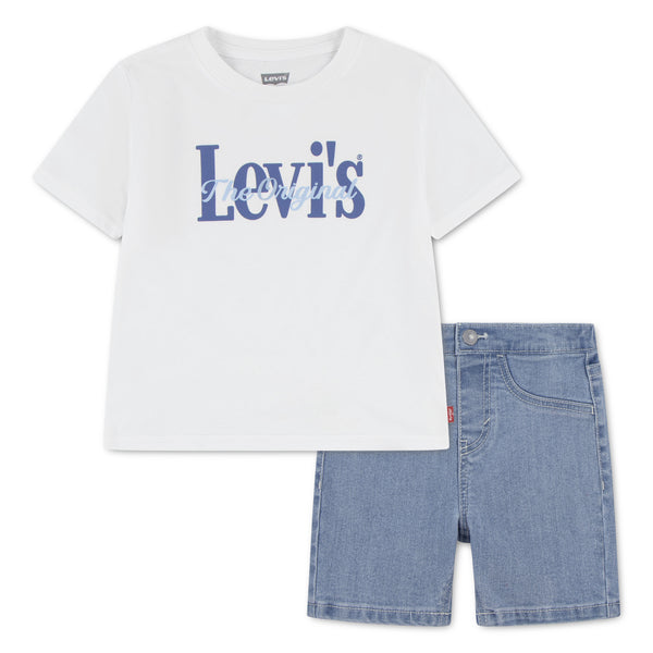 Levis logo tee and shorts set