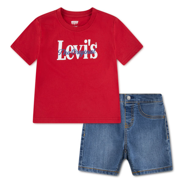 Levis logo tee and shorts set