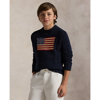 Ralph Lauren Flag Cotton crew neck jumper