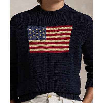 Ralph Lauren Flag Cotton crew neck jumper