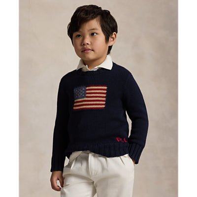 ralph Lauren The Iconic Flag Navy knit Jumper 2-6years