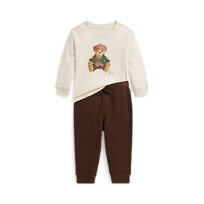 Ralph lauren polo bear cotton tee and joggers set