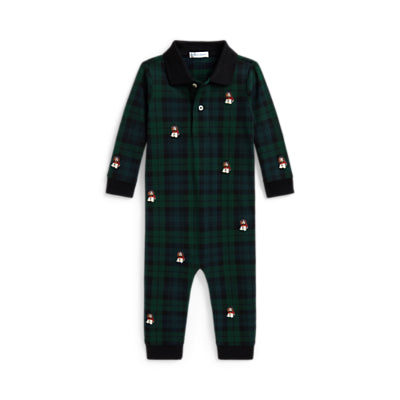 Dog-Embroidered Cotton Mesh Coverall