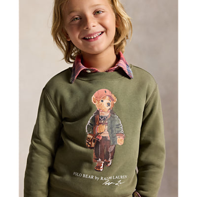 Ralph Lauren Sweatshirt Olive Green polo bear 2-12years