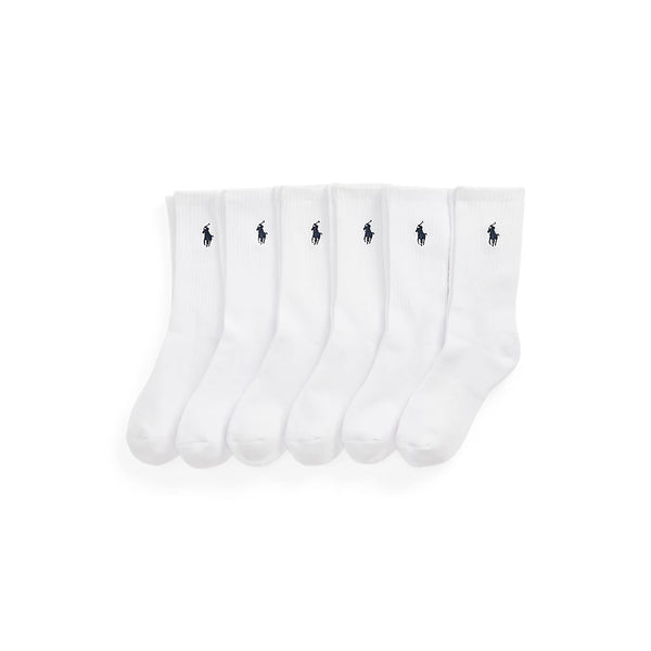 Ralph Lauren Athletic crew sock 6 pack white