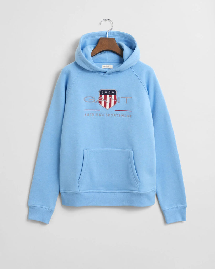GANT Kids and Teens Archive Shield Hoodie Dream Blue