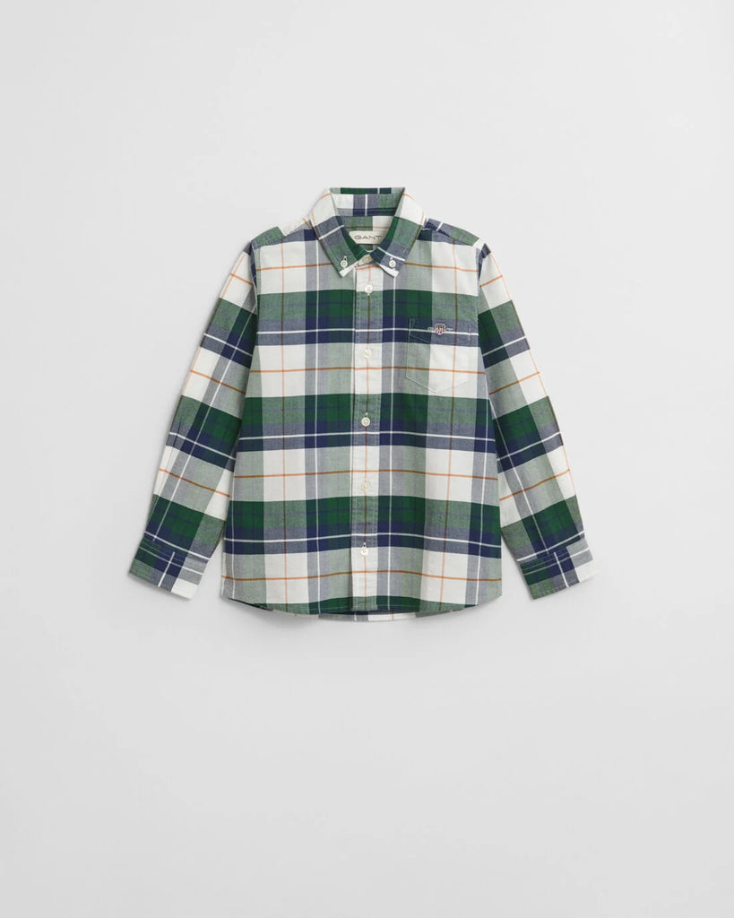 Gant kids shield checked oxford shirt