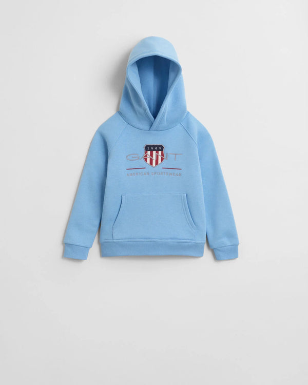 GANT Kids and Teens Archive Shield Hoodie Dream Blue