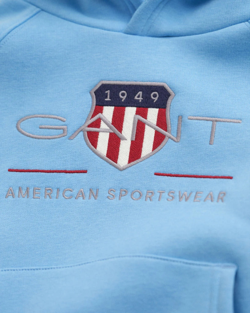 GANT Kids and Teens Archive Shield Hoodie Dream Blue