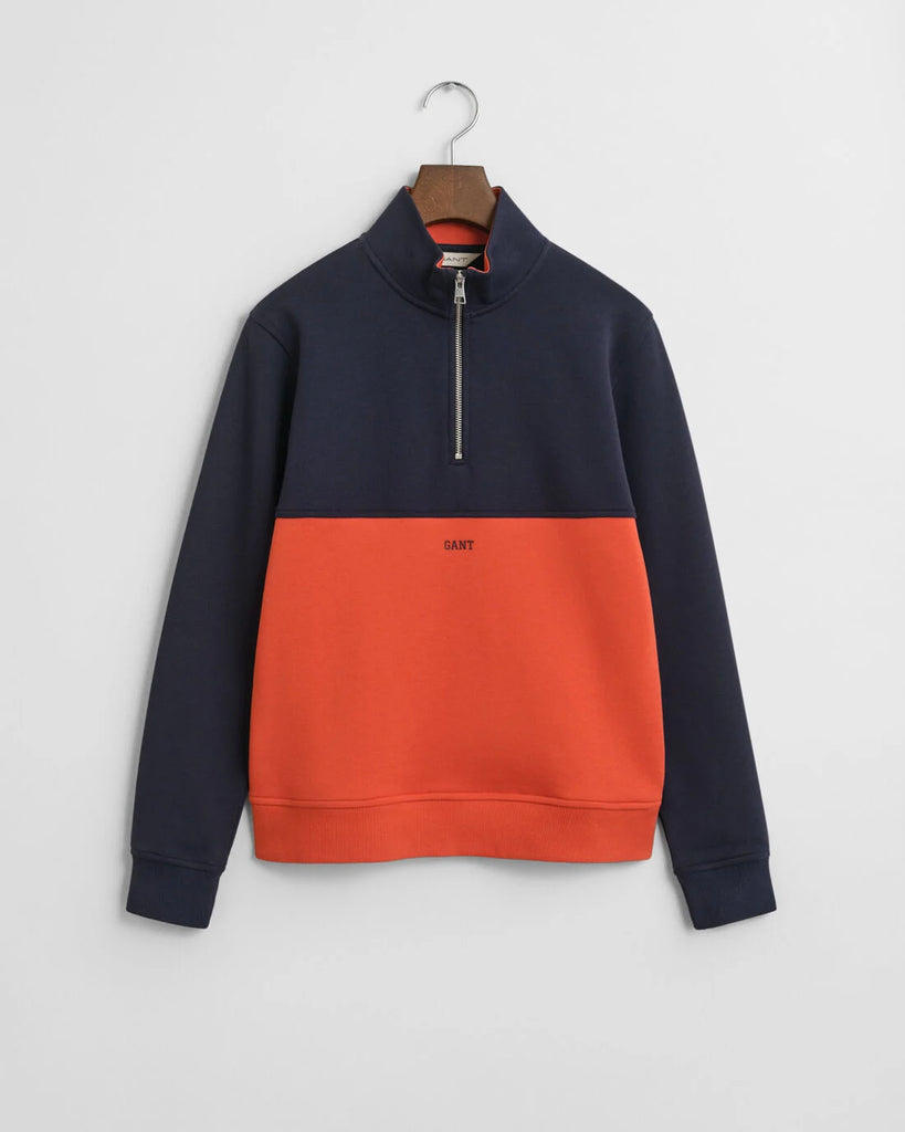 Gant teens and kids blocked half zip sweatshirt