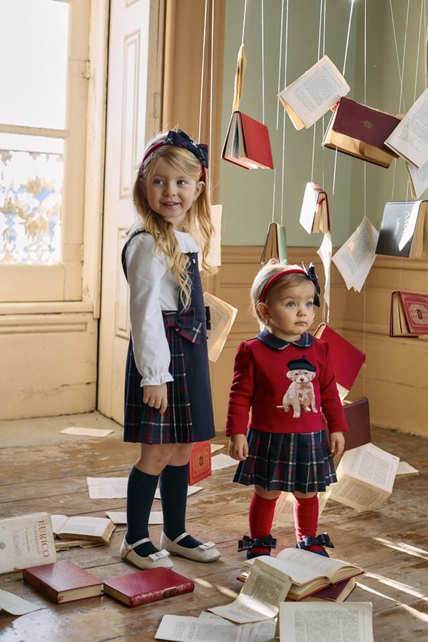 Patachou Red and Navy Tartan Dress 4133261
