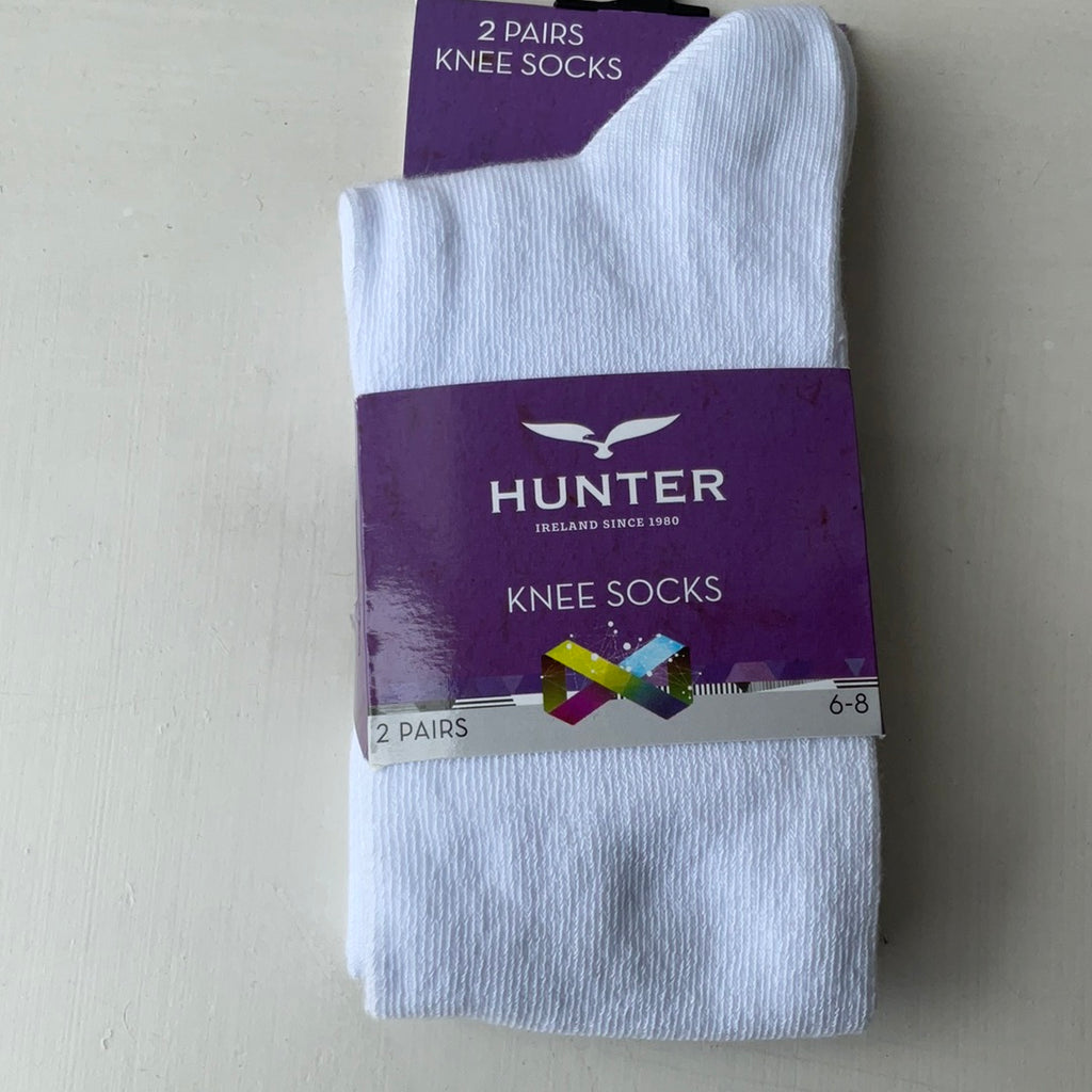 Hunter white knee socks
