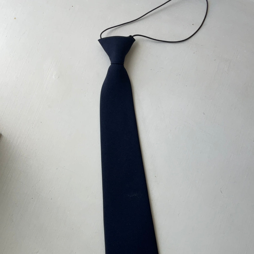 Plain Navy Elastic Tie