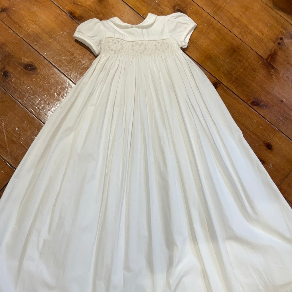 White 100% Cotton christening gown