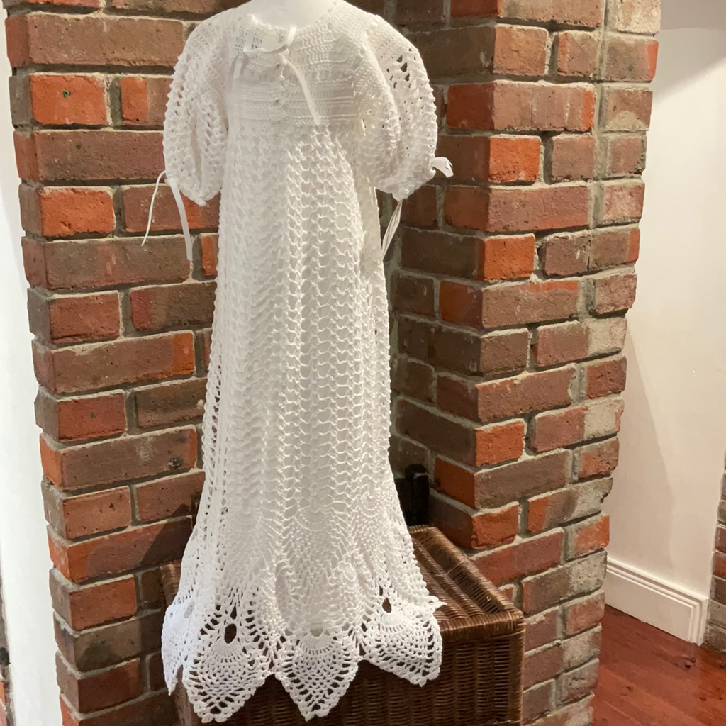 Crochet christening gown hot sale